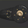 Stylish Black Metal Flask With Gold Lid And Curved Leather Handle For Daily Use