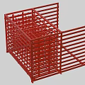 Red Industrial Equipment Metal Frame With Grid Structure For Storage Applications