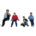 Modern multiplayer boy various sitting postures 3d model
