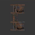 Rusted Industrial Hardware Tools Structure With Gas Cylinders Metal Frame Pipes And Valves