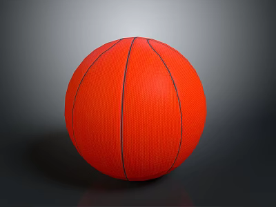 Vibrant Red Basketball With Black Stitches And Textured Surface For Daily Use 3d model