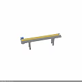 Industrial Conveyor Belt Equipment With Yellow Surface Silver Frame And Blue Motor