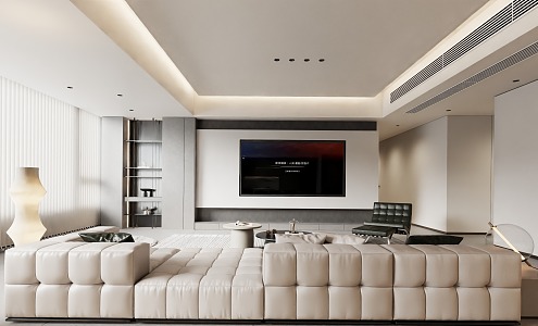 Living room TV wall 3d model