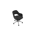 Modern Gray Velvet Office Chair With Padded Armrests Chrome Base And Adjustable Height Wheels