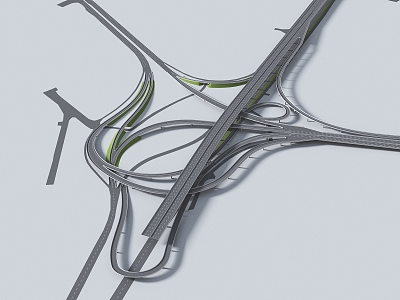 Interchange viaduct large interchange transportation hub 3d model