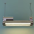 Modern Metallic Pendant Light With Chain Suspension And Linear Cylindrical Design For Ceiling
