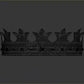 Crown Shaped Metal Home Decorative Accessory With Spiked Edges And Polished Surface