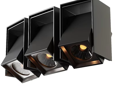 Black Modern Downlights And Spotlights With Adjustable Angles For Home Ceiling Lighting 3d model