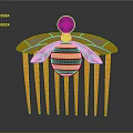 Commercial Beauty Equipment Hair Comb featuring Bee Shaped Decoration Yellow Black Stripes and Orange Teeth