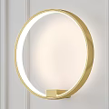Modern Round Golden Wall Lamp With Illuminated Design For Home Decor