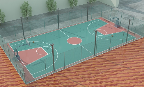 Outdoor Basketball Court Modern Basketball Court 3d model