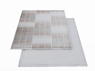 Square Carpet With Grid Design And Striped Pattern For Modern Home Floor Decor 3d model