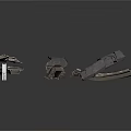 Broken Concrete Structural Components With Fragmented Shapes And Cracked Surfaces