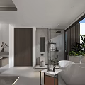 Modern Bathroom Interior With Freestanding Bathtub Glass Partition And Natural Light