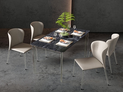 Long table and chair model