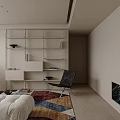 Modern Living And Dining Area With White Sofa Area Rug Dining Table And Chairs