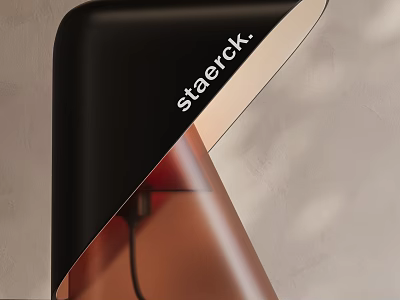 Staerck Modern Table Lamp With Sleek Black Brown Curved Unique Design 3d model