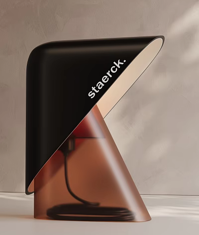Staerck Modern Table Lamp With Sleek Black Brown Curved Unique Design 3d model