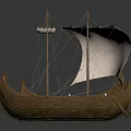 Two Small Traditional Wooden Water Vessels With Sails And Classic Design
