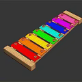 Colorful Xylophone Musical Instrument With Wooden Frame And Bright Colored Keys