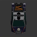 Futuristic Concept Car With Streamlined Body LED Headlights And Unique Roof Design