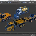 Engineering Vehicle Combination Construction Vehicle Mining Vehicle Mining Vehicle Heavy Machinery Vehicle Forklift Digging Vehicle Loading Vehicle Low Face Number Low Mold Simple Mold Video Level Realism 3d model