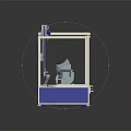 Industrial Metal Frame Machine With Transparent Component Blue Parts And Display Screen