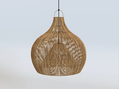 Handmade Rattan Chandelier Japanese Style Rattan Chandelier Homestay Chandelier Restaurant Handmade Lamps Pastoral Dining Table Rattan Lamps 3d model
