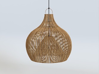 Handmade Rattan Chandelier Japanese Style Rattan Chandelier Homestay Chandelier Restaurant Handmade Lamps Pastoral Dining Table Rattan Lamps 3d model