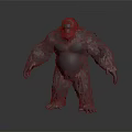 Giant Furry Creature 3D Model Standing Pose Character Design With Detailed Texture