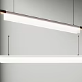 Modern Double Linear Hanging Chandelier Design With White Shade And Metal Frame