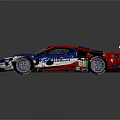 Ford Blue Red White Racing Car With Number 67 And Rear Spoiler