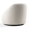 Cream Colored Single Sofa With Plush Fabric And Curved Modern Design