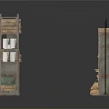 Industrial Style Grey Metal Storage Shelves With Gas Cylinders Boxes And Cans