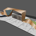 Modern Gate Folding Line Entrance Gate 3d model