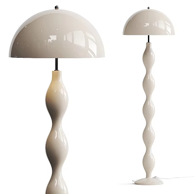 Modern Floor Lamps With Unique Curved Bodies And Dome Shades 3d model