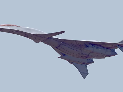 Flying Fighter Jet With Sleek Aerodynamic Design And Sharp Wings In Flight 3d model