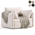 Modern Single Sofa Fabric Single Sofa Casual Sofa 3d model