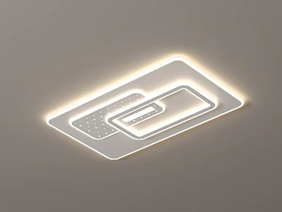 Modern Minimalist LED Flush Mount Ceiling Light With Illuminated Frame And Dot Pattern 3d model