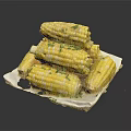Grilled Corn Vegetable Topped with Fresh Green Herbs on White Plate