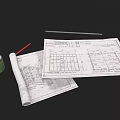 Architectural Plans With Tape Measure Pencil And Green Mug For Daily Use