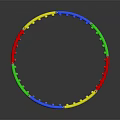Colorful Segmented Hula Hoop With Red Yellow Blue Green Parts For Home Fitness
