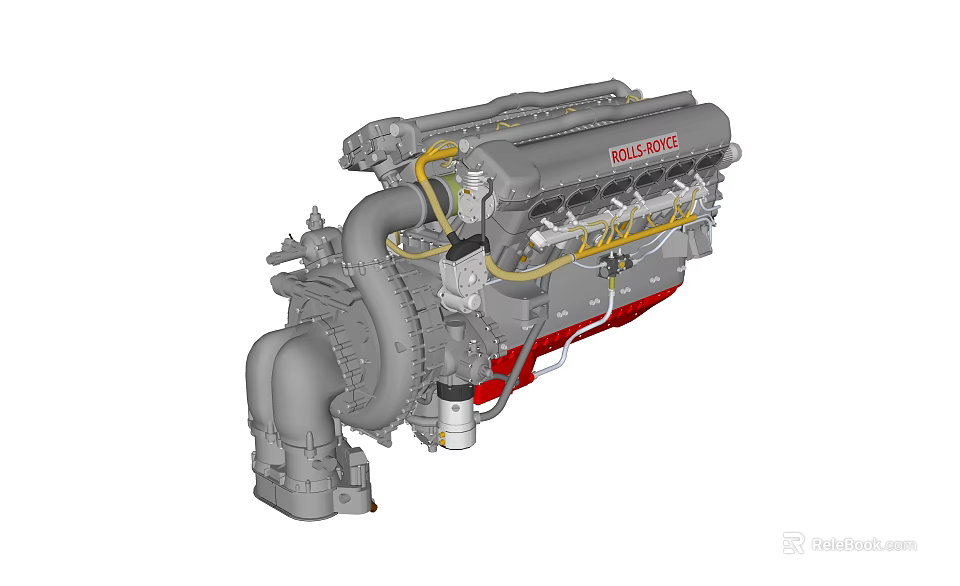 Falcon Engine 3D Model Featuring Turbocharger Pipes Wiring And Mechanical Components 3d model 