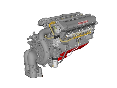 Modern engine car engine model