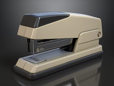 Modern Beige And Black Stapler With Smooth Finish For Office Desktop Use 3d model