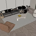 Modern Cream Sofa And Coffee Table Set With Throw Pillows Accent Chair And Area Rug