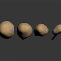 Four Organic Vegetable Mushrooms With Orange Caps And Brown Stems Arranged Neatly