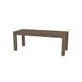 Simple Wooden Dining Table Design With Natural Wood Tabletop And Sturdy Legs