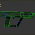Futuristic Black Gun With Blue Glowing Accents Sleek Design And Metallic Finish 3d model