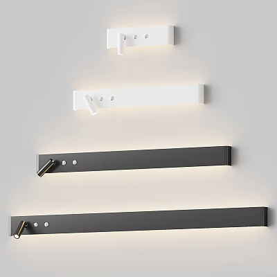 Modern Minimalist Wall Lights With White And Black Long Strip Design For Home Interior Decor 3d model